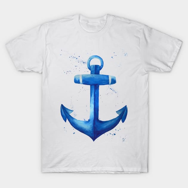 Watercolor Anchor T-Shirt by dangerbetz